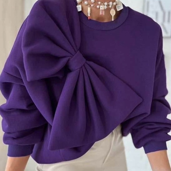 STYLEWE Purple Bow Sweater - Picture 1 of 1
